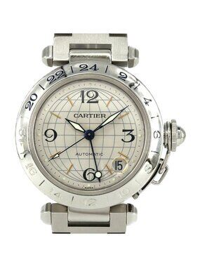 Cartier Pasha C GMT SS Automatic Winding Watch